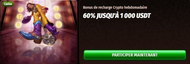 WestAce Casino bonus recharge Crypto hebdomadaire