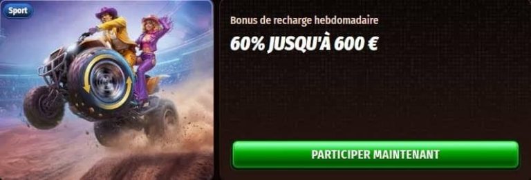 WestAce Casino bonus recharge hebdomadaire