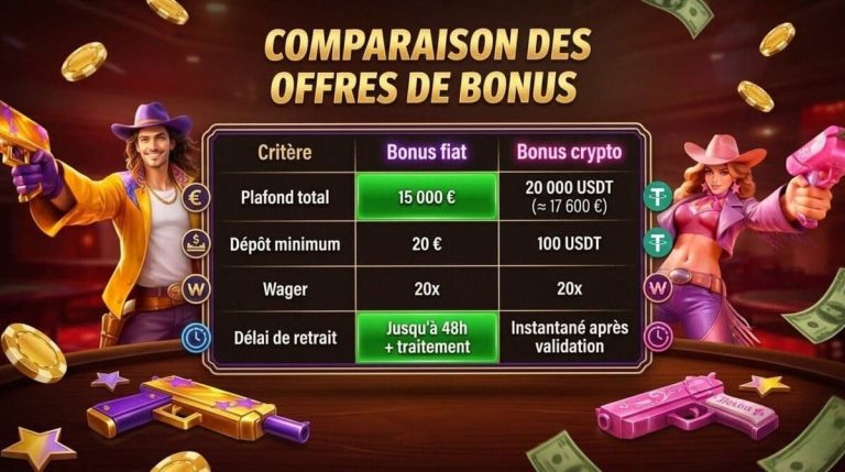 WestAce Casino comparaison bonus