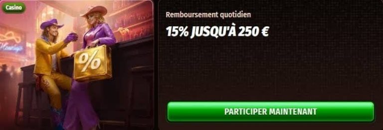 WestAce Casino remboursement quotidien